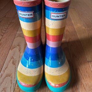 Hunter kid rainbow glitter rain boots. Size US 11 (UK10)
